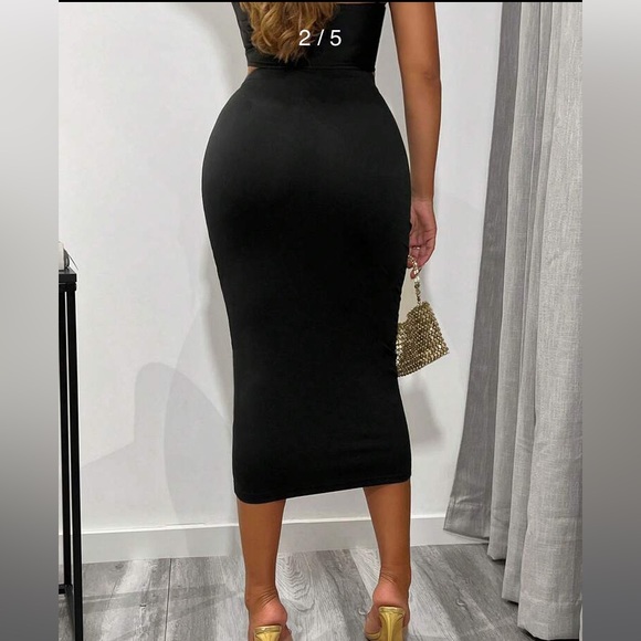 SXY Contrast Mesh Pencil Skirt - Picture 3 of 5